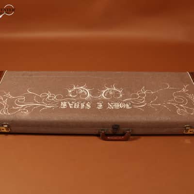 Original Vintage 1959-1961 Fender Jazzmaster Brown Tolex Hardshell Case with Yellow Interior image 2