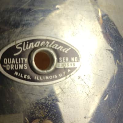 *Slingerland 12x16" 3Ply Chrome Over Wood Concert Tom Drum 70s Marching Quad COW image 2