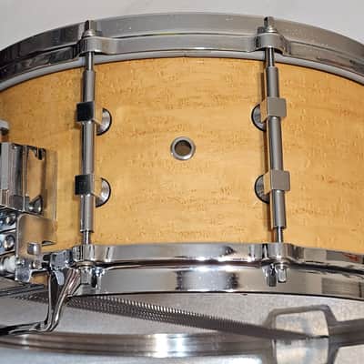 Tama 14"x 6.5" Artstar Custom Premium Maple Shell Snare in Gloss Natural Birdseye Maple Veneer image 3