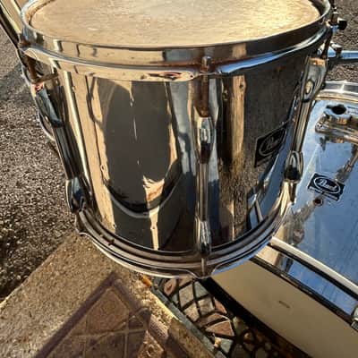 Pearl Export Series 5-Piece Drum Kit & Pearl ISS Pair - Cool Chrome Wrap Finish image 5