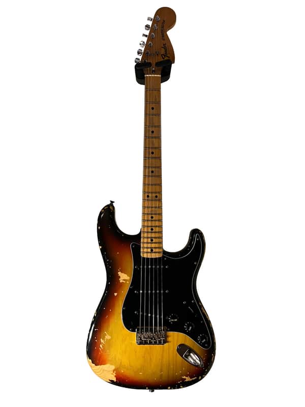 Fender Stratocaster Hardtail with 3-Bolt Neck, Maple Fretboard - 1977 - Sunburst image 1