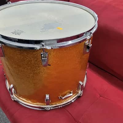 Ludwig Keystone Badge Marching Snare Drum 15x11 1964 - Gold Sparkle image 8