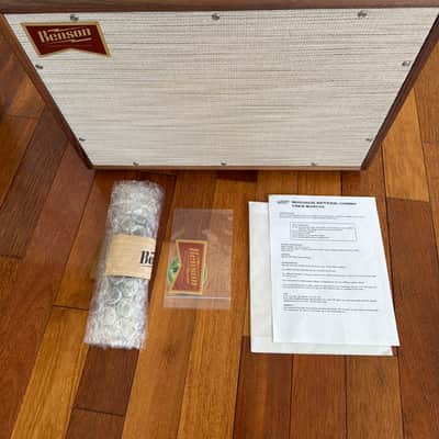 Benson Monarch Reverb + 1x12 Combo Milkman Walnut Wood Cab with Wheat Grille  Monarch Reverb + Combo with Milkman Walnut Cabinet and Wheat Grille 2026 - Milkman Walnut Wood / Wheat Grille image 1