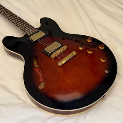 Vintage 1998 Epiphone Dot Deluxe - Made in Korea (MIK) - Cinnamon Burst (VSB) - Free Pro Setup image 4