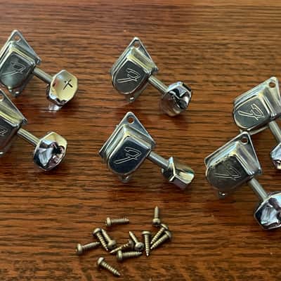 1970s set Fender guitar tuners Stratocaster Telecaster tuning pegs w/ screws and ferrules image 1
