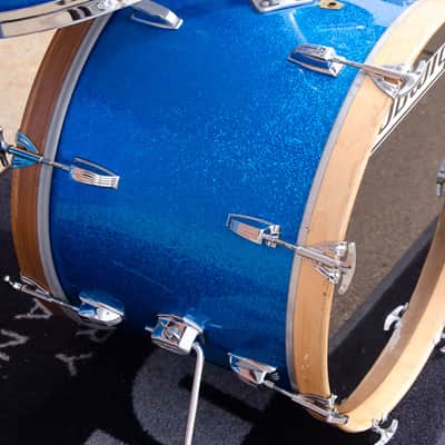 60's Ludwig Keystone Badge Blue Sparkle Kit - 20" 12,13,16" image 15