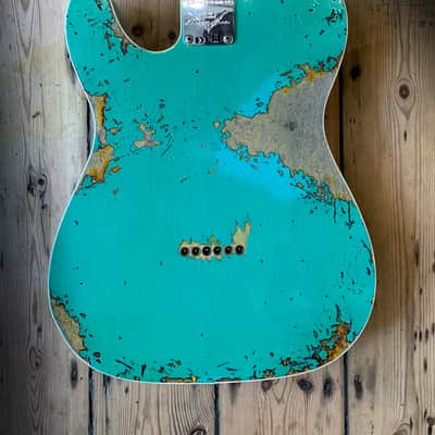 2021 FENDER CS - LTD ED '60 TELECASTER CUSTOM - SEA FOAM GREEN OVER SUNBURST RELIC image 3
