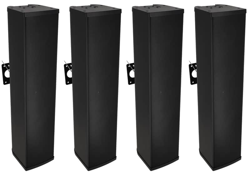 (4) Rockville WET ARRAY 100 BLACK 100w Wall Mount Array 70V Commercial Speakers image 1