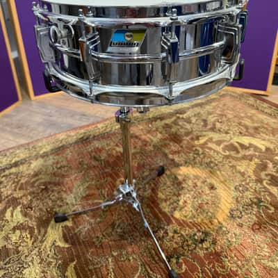 1970s Ludwig LM400 Supraphonic 14x5 Snare Drum Blue Olive Badge #840847 image 1