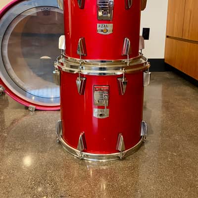 Tama Granstar Custom 5-Piece Drum Set - 1987 - Candy Apple Red - with Hard Shell Cases image 7