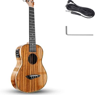 Minor Imperfections - 26inch Zebrawood High Gloss Tenor Electric Professional Ukulele image 1