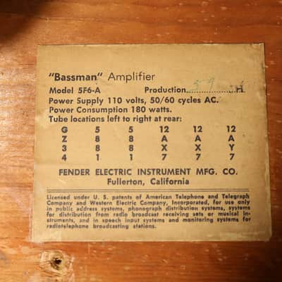 1960 Fender Bassman 5F6-A with factory P10Q speakers image 6