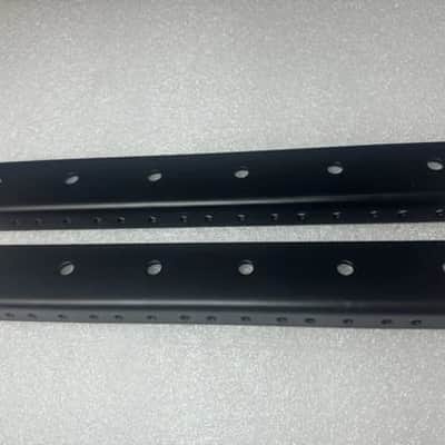 LASE 2 (One Pair) 2U / 2 SPACE Rack Rails 3.5" Lg Tapped 10/32" for Amplifier Rack image 7