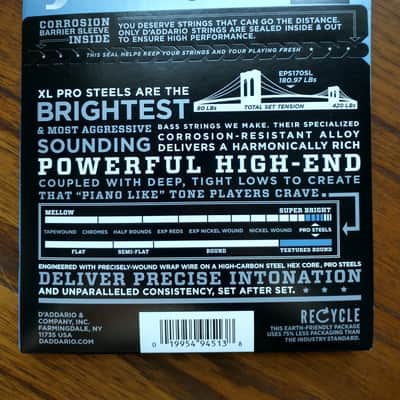 D'Addario EPS170SL 4-String Pro Steels Bass Strings, Light, Super Long Scale image 2