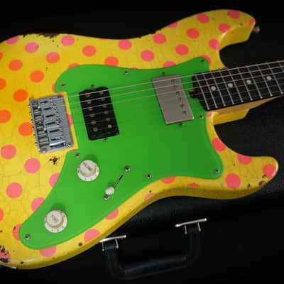 Friedman USA Custom Shop Vintage S Guitars in Graffiti Yellow with Pink Polka Dots image 8