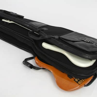 Harvest Fine Leather Black Buffalo & Canvas Gig Bag for Two Electric Bass Guitars image 18