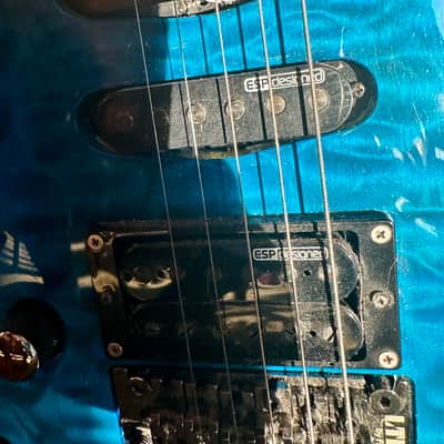 ESP LTD MH-103 QM - 2016, See Thru Blue, Left Handed image 19
