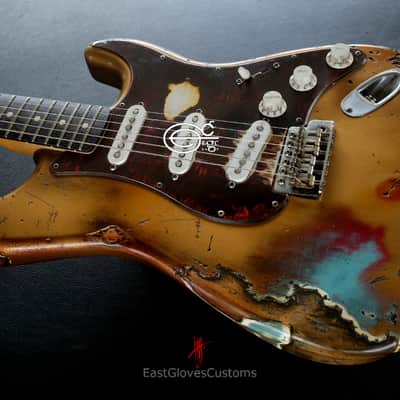 Fender Stratocaster 60th Anniversary Rusty Gold Heavy Aged Relic by East Gloves Customs image 9