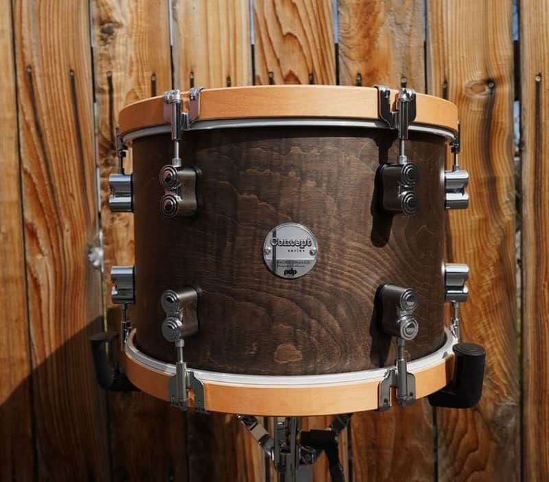 PDP Concept Maple Classic Series - Walnut Stain 9 x 13" Tom w/ Maple Hoops | 13" Tom image 1