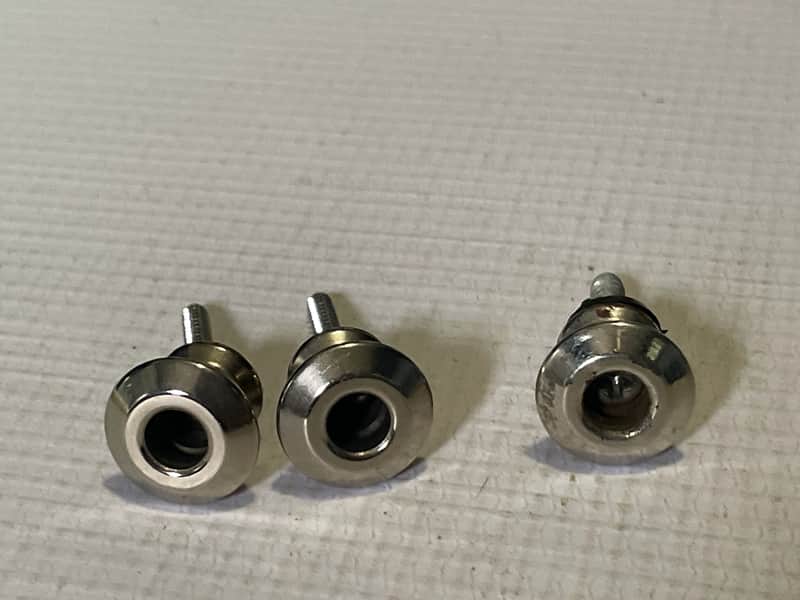 3 - Used Jim Dunlop Electric Guitar Chrome Strap Lock Buttons image 1