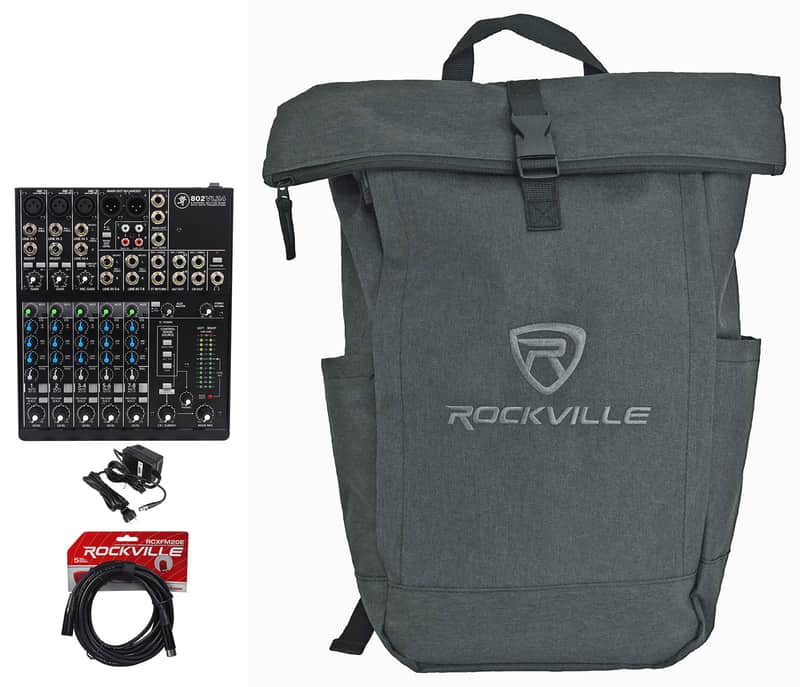 Mackie 802VLZ4 Mixer 8-Channel Compact Analog w/ 3 ONYX Preamps+Backpack+Cable image 1