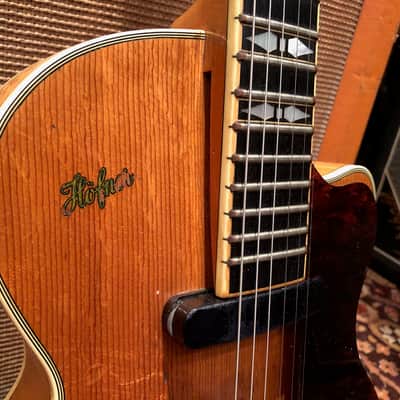 Vintage 1959 Hofner Club 60 Natural Blonde Electric Guitar w/ Bound Ebony Flame image 3