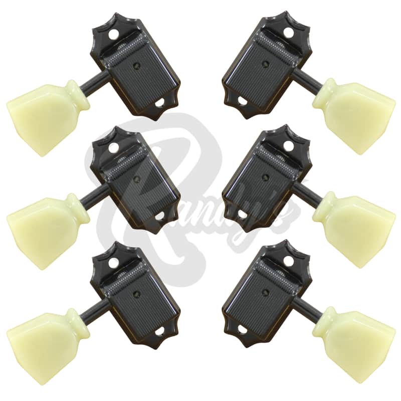 Gotoh SD90-SL Vintage Deluxe Tuners w/ Keystone Buttons (L3+R3) - Fits Gibson® & Kluson®-Black image 1