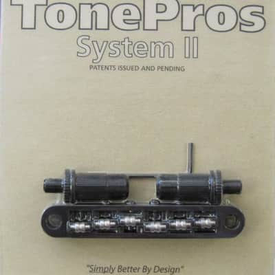 TonePros TPFR-B Metric Tuneomatic with Roller Saddles Black