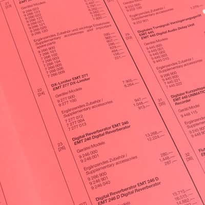 EMT 246 Digital Reverberator original brochure & price list image 3