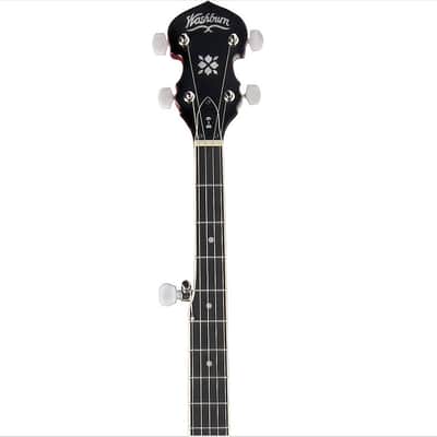 Washburn Americana 5-String Resonator Banjo w/ Floral Fingerboard Inlay image 5