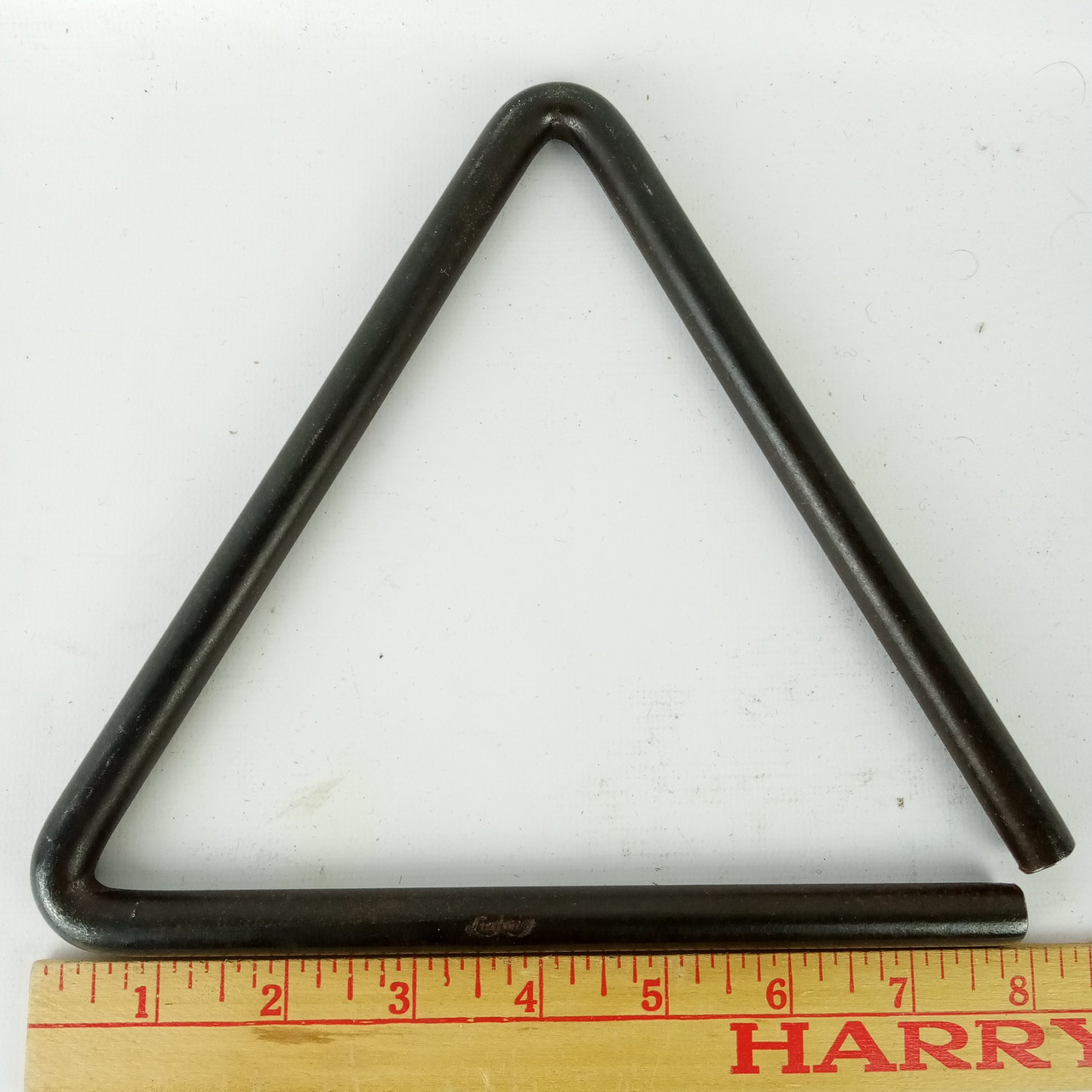 Ludwig 1.4lb Triangle 8"x.5"Thick Vintage 20s Script Logo USA Steel Percussion — main photograph