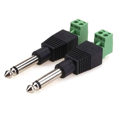 Ts 1/4 Inch Jack, 6.35Mm Mono Male Plug For Guitar/Speaker/Microphone Cable That Can Be Solderless Screw - 2 Pack image 1