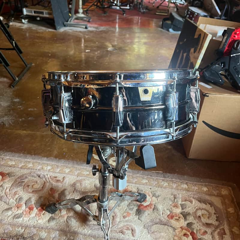 One Ludwig LB418 Black Beauty 5x14" w/Padded Bag and Extra Heads - 10-Lug Brass Snare Drum 1994 - 2016 - Black Nickel-Plated image 1