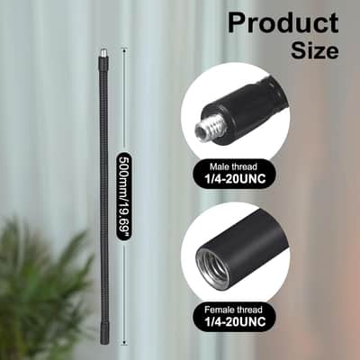 20-Inch Flexible Gooseneck Tubing, 1/4"-20 Female to Male Thread Universal Arm Gooseneck Extension Holder for Microphone, Tripod Phone, Camera, LED Video Lights 2 Pack image 3