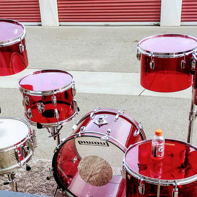 1970s Ludwig Vistalite Quadra-Plus Drum Set with Single-Color Finish image 11