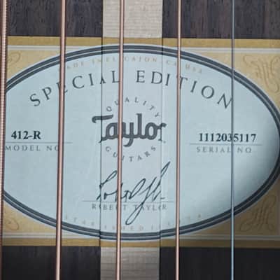 2015 Taylor 412-R Special Edition Grand Concert | Desirable X-BRACE| MINT w/OHSC image 3