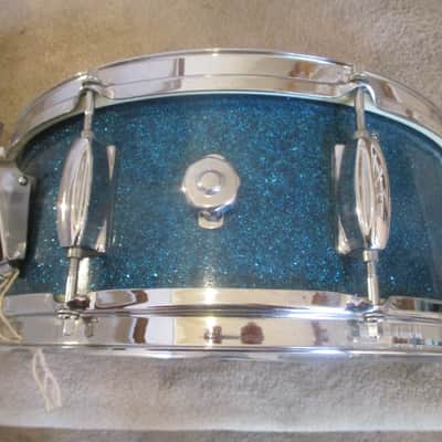 TEMPRO PRO Vintage 14 X 5 Snare Drum, Made In Japan 1960s, Blue Sparkle, 8 Lugs - Outstanding! image 3
