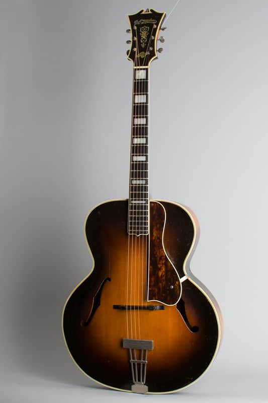 D'Angelico Style B Arch Top Acoustic Guitar (1938), ser. #1350, original black hard shell case. image 1