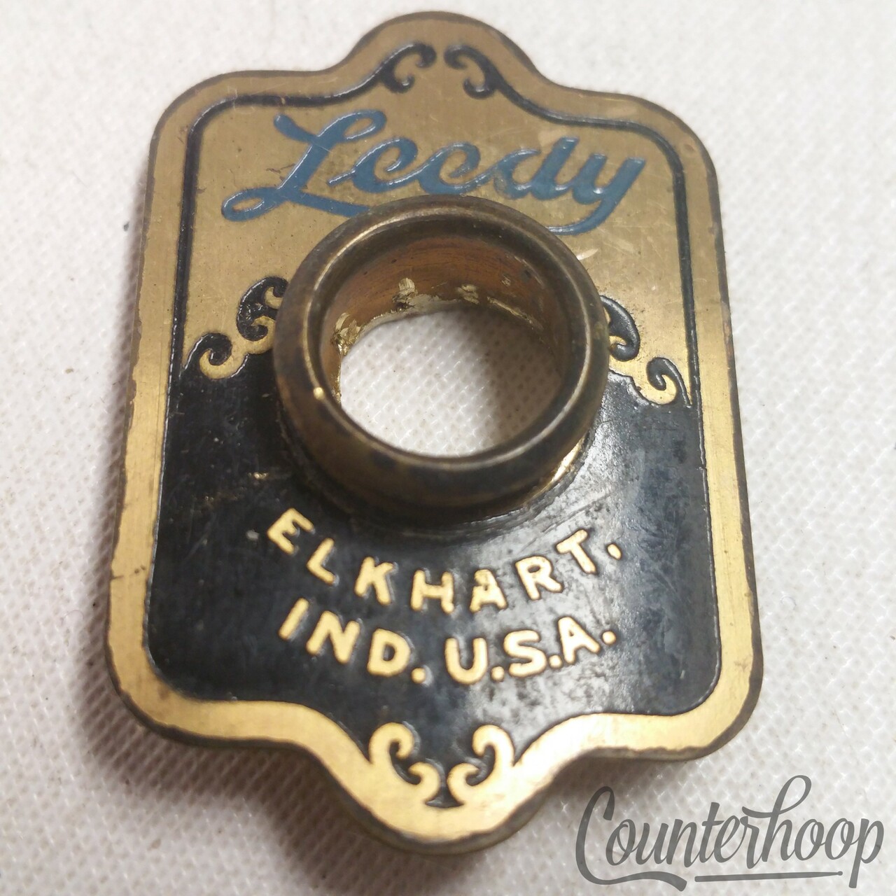 Leedy Elkhart,Ind USA Badge Drum Logo+Grommet Snare/Tom/Bass Vintage 1930-48 — main photograph