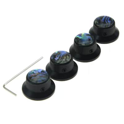 Les Paul Black Abalone Top Hat Metal Bell Knobs with Screw (Set of 4) image 2