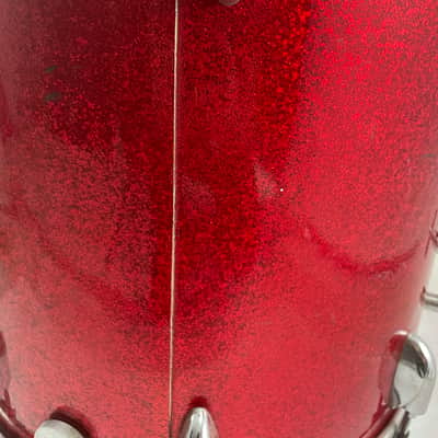 Gretsch 1950’s Broadcaster 3-ply red sparkle drum kit. 20-13-16-14x5 1/2 image 14