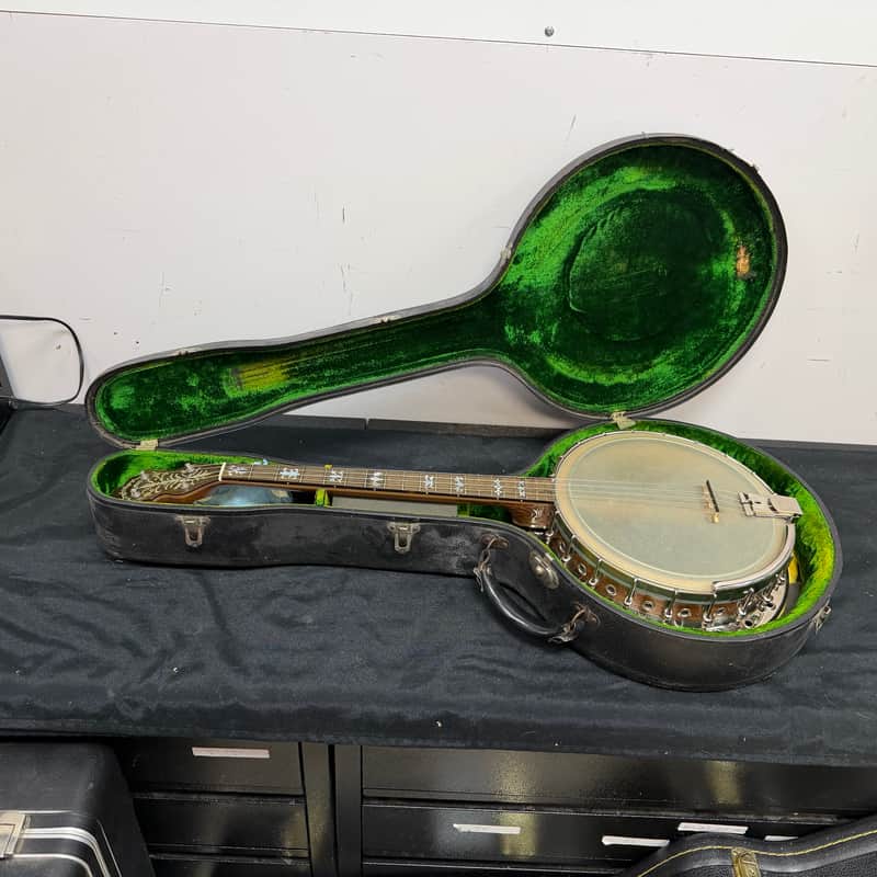 Vintage Gretsch Broadkaster Neck with Orchestrella Body 4-String Tenor Banjo with Resonator and Case image 1