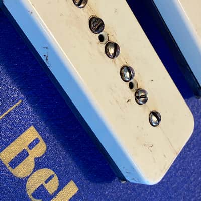 General Vintage Tone  1950 ‘s P90 guitar Pickup set Soap bars  Belden green wire 42awg NOS and nos m image 10