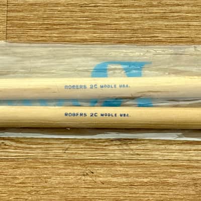 1970s N.O.S. Rogers 2C Model Drum Sticks Wood Tip w/ Original Bag image 2