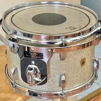 Vintage 1968 Ludwig 12" Tom Silver Sparkle white Interior for drum set kit 60s image 2