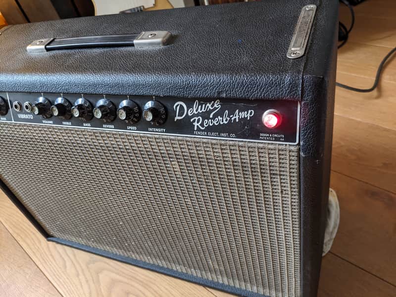 Fender Deluxe Reverb 2-Channel 22-Watt 1x12" Guitar Combo 1963 - 1967 - Black Panel image 1