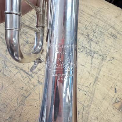 Vintage Bach Stradivarius Model 37 Silver Bb Trumpet with Original Case Just Serviced Late 1970's image 9