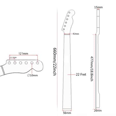[Stained Gloss Finish] 22Fret Guitar Neck Suit for TL Tele Style Guitar - Canadian Maple,price include the import duty for US buyer image 2