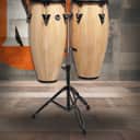 Latin Percussion LP Aspire 10 - 11" Conga Set - Oak Natural Black w/ Stand (LPA646-AW)