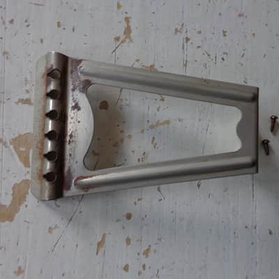 Vintage Parlor Guitar Tailpiece - Bell Regal Kay Harmony - 4 1/2" Trapeze - Heavy Relic image 3